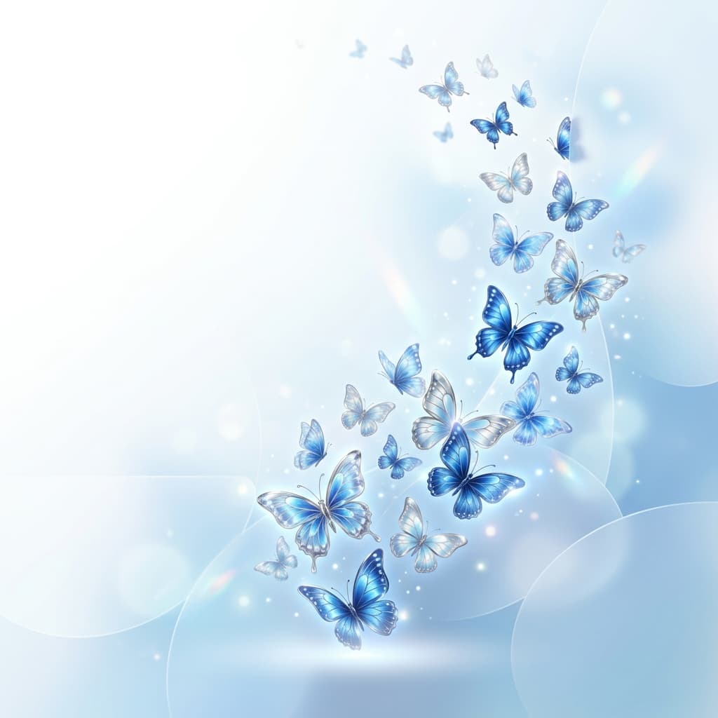 Abstract butterflies dispersing upwards